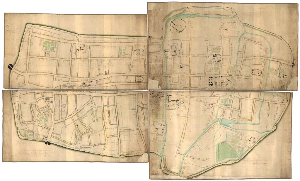 Plan manuscrit de Troyes par Bocher de Coluel, vers 1769 [Ms 2418]